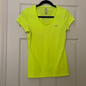 Under Armour - Heat Gear Highlighter/Neon Yellow Short Sleeve Top - S
